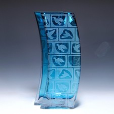 Sandgestrahlte moderne glasvas gebraucht kaufen  Uelzen