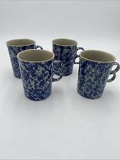 Conjunto de 4 canecas de café vintage Bennington cerâmica ágata cabo gatilho azul comprar usado  Enviando para Brazil