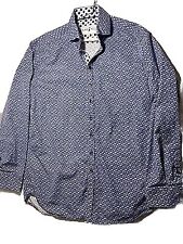 Camisa masculina Blake Mill tamanho grande azul estampa de insetos algodão botão para baixo, usado comprar usado  Enviando para Brazil