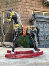 Pintura antiga de madeira esculpida à mão Balck Swing figura de cavalo vintage comprar usado  Enviando para Brazil