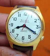 *RELÓGIO MASCULINO ACCUTRON RAILROAD BULOVA 218 OURO ELETROPLACA TUNING FORK REPARADO comprar usado  Enviando para Brazil