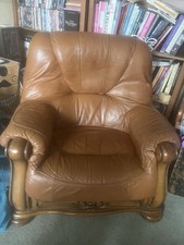 Leather sofa armchair for sale  FROME