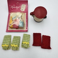 Lote de accesorios para casa de muñecas de colección suministros de limpieza de lavandería toallas bote de basura segunda mano  Embacar hacia Mexico