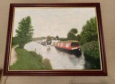 Original oil painting narrow boat / barge Tricia for sale  BURY