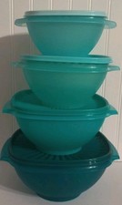 Tupperware Heritage CLASSIC SERVALIER TIGELAS CONJUNTO DE 4 tons de azul-petróleo novo sem caixa comprar usado  Enviando para Brazil