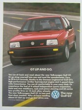 1986 Volkswagen Golf GT "GT Up And Go" modelo vermelho revista anúncio impresso comprar usado  Enviando para Brazil