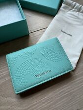 Carteira TIFFANY & CO Wave Pond couro pebbled estojo cartão NOVO CONJUNTO COMPLETO comprar usado  Enviando para Brazil
