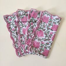 Usado, Guardanapo de pano rosa e verde estampado à mão guardanapos de casamento recortado comprar usado  Enviando para Brazil
