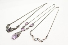 amethyst silver necklace for sale  LEEDS