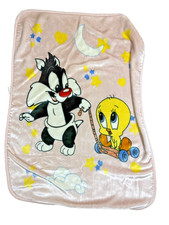 Cobertor de bebê rosa 2000 Warner Bros Baby Sylvester & Tweety 30x40, usado comprar usado  Enviando para Brazil