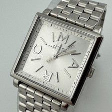 Usado, Relógio de quartzo Marc Jacobs MBM3285 feminino 50m prata quadrado aço nova bateria 6" comprar usado  Enviando para Brazil