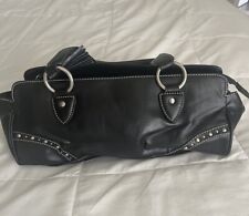 Bolsa clássica baguete de couro sintético preta Tommy Hilfiger pequena cravejada, usado comprar usado  Enviando para Brazil
