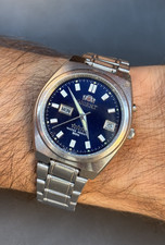 Usado, Vintage JAPAN ORIENT EM5L-CO 21 Joias Relógio Automático Masculino, Mostrador Preto e Azul comprar usado  Enviando para Brazil