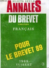 Annales francais brevet d'occasion  France