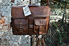 Usado, Bolsa carteiro de couro computador satchel desgastada tiracolo masculina laptop maleta comprar usado  Enviando para Brazil