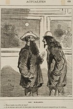 CHAM (1819-1879), karykatura. Artysta w salonie, litografia współczesna kreskówka na sprzedaż  Wysyłka do Poland