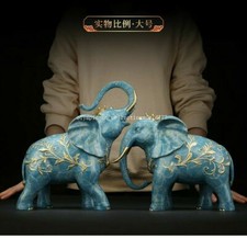 par 9"" artesanato clássico bronze decoração para casa estátua bênção fortuna elefante  comprar usado  Enviando para Brazil
