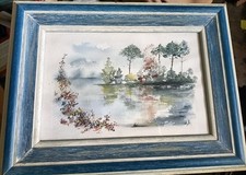 Tableau aquarelle originale d'occasion  Bardos