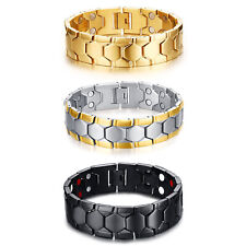 Pulseira masculina de aço inoxidável 18 mm de largura magnética corrente de golfe elos comprar usado  Enviando para Brazil