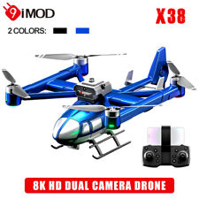 Quadricóptero de controle remoto X38 DC-135 RC drone 2.4G 8K câmera dupla HD prevenção de obstáculos comprar usado  Enviando para Brazil