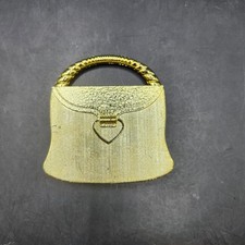 Bolsa de mão vintage dourada compacta espelho em forma de acessório de maquiagem colecionável comprar usado  Enviando para Brazil