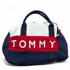 Usado, Bolsa de viagem Tommy Hilfiger vermelha branca e azul logotipo grande bandeira de algodão comprar usado  Enviando para Brazil