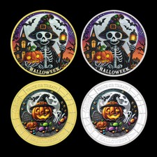 Usado, Moeda comemorativa Trick or Treat 4 peças/conjunto Happy Halloween Jack-O'-Lantern Medalha comprar usado  Enviando para Brazil