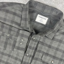 Usado, Camisa poncho masculina 3XL cinza xadrez flan ajuste regular bolsos magnéticos manga longa comprar usado  Enviando para Brazil