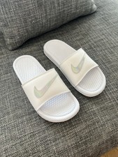 Nike white sliders for sale  CROYDON