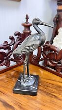 1930 Art Deco carro francês mascote estanho cegonha pássaro estatueta planta mármore 7"" comprar usado  Enviando para Brazil