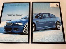 Quadro Original BMW M3 E46 Coupe Revista Azul Publicidade Homem Caverna Arte de Parede Retrô comprar usado  Enviando para Brazil