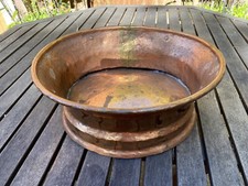 Usado, Bandeja oval de cisterna de plantadeira de vaso de cobre martelado.                           #5963/G comprar usado  Enviando para Brazil