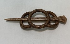 Suporte de rabo de cavalo vintage plástico madeira como grampo de cabelo e vara envoltório coque barrette, usado comprar usado  Enviando para Brazil