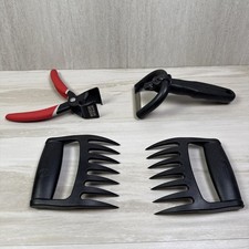 LOTE PARA CHURRASCO FERRAMENTAS CAVERNA GARRAS DE CARNE DE PLÁSTICO ACABAMENTO Qwick e extrator Myron Mixon comprar usado  Enviando para Brazil