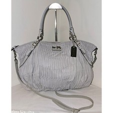 Bolsa satchel Coach Madison Sophia couro cinza pérola reunida comprar usado  Enviando para Brazil