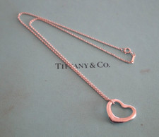 Colar pingente coração flutuante aberto Tiffany & Co 16" prata esterlina Peretti comprar usado  Enviando para Brazil