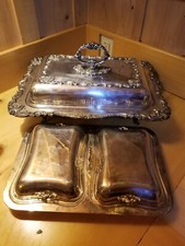 Antigo barroco por Wallace 268 prato de prata buffet bandeja para servir comida conjunto de pratos comprar usado  Enviando para Brazil