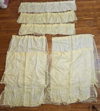 Conjunto de cortinas de cozinha vintage feitas à mão painéis de bolso de vara amarelo valência #7948 comprar usado  Enviando para Brazil