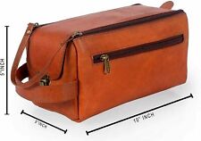 Bolsa De Couro Novo Estojo De Viagem Grande Kit Dopp Kit higiene durante a noite, usado comprar usado  Enviando para Brazil