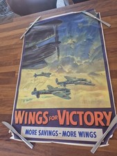 Original 1943 Poster Wings For Victory More Savings - More Wings WWII Militaria  comprar usado  Enviando para Brazil
