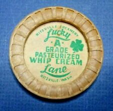 Vintage Ritzville Creamery LUCKY A Whip Cream Bottle Cap Washington WA Clover comprar usado  Enviando para Brazil