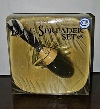 Vintage Island Plantations Areca Palm Leaf Dip & Spreader Set-Novo na Caixa!, usado comprar usado  Enviando para Brazil