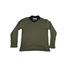 Camisa masculina verde oliva Critical Mass vintage com nervuras gola V tamanho grande comprar usado  Enviando para Brazil
