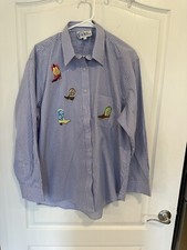 Usado, Camisa Las Olas feminina bota bordada listrada manga longa botão para cima tamanho grande comprar usado  Enviando para Brazil