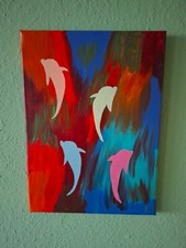 Acrylbild delfine abstrakt gebraucht kaufen  Düsseldorf