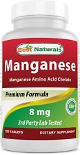 Usado, Best Naturals Manganês (Quelato de Aminoácido de Manganês) 8 mg - 250 comprimidos comprar usado  Enviando para Brazil