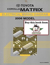 2006 Toyota Corolla Matrix fábrica OEM loja serviço reparo fiação diagrama manual comprar usado  Enviando para Brazil