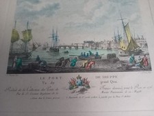Rare gravure aquarellée d'occasion  Brest