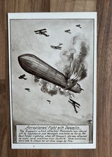 Cartão postal de propaganda patriótica da Primeira Guerra Mundial. Aviões de combate RFC/RAF ataque Zeppelin.  comprar usado  Enviando para Brazil