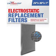 Filtro de ar eletrostático de alumínio LifeSupplyUSA (24x30x1) substituição lavável comprar usado  Enviando para Brazil